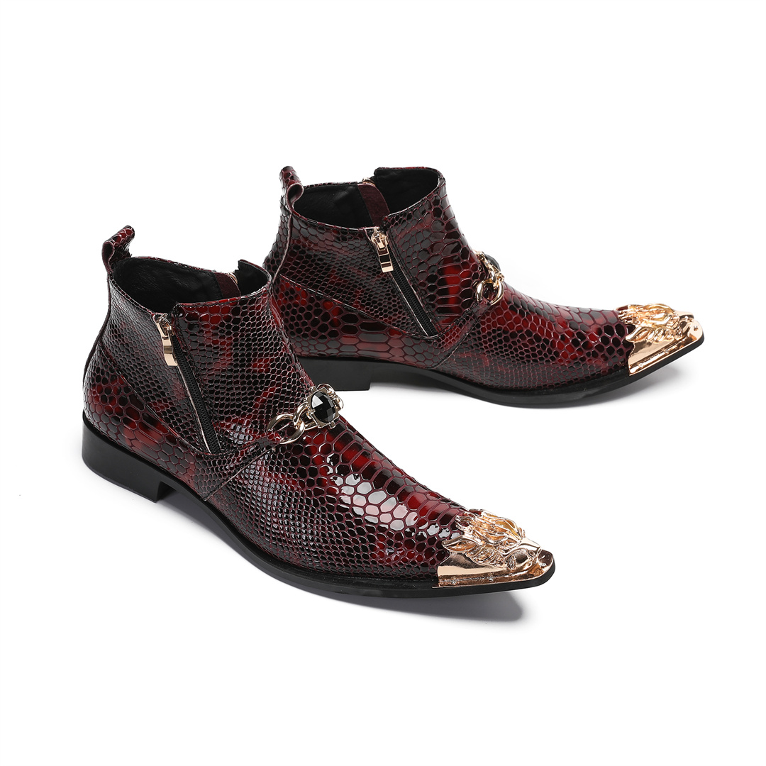 Men'S Fashion Plus - Botas de cano curto de couro