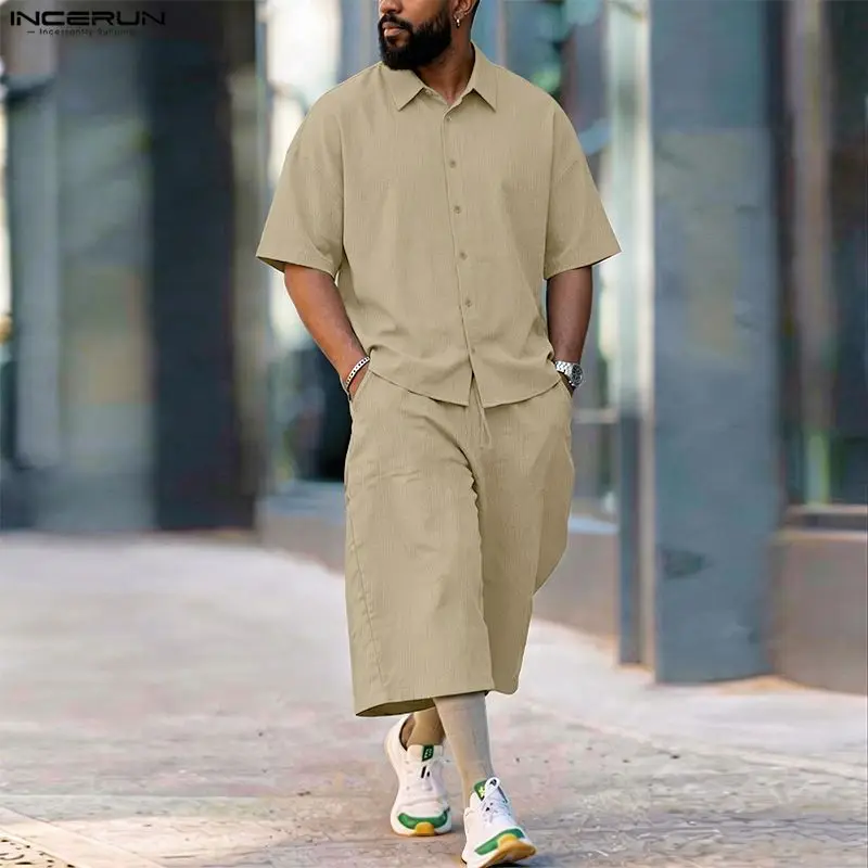 Men'S Fashion For 2026 - Conjuntos Masculinos INCERUN: Camisa de Manga