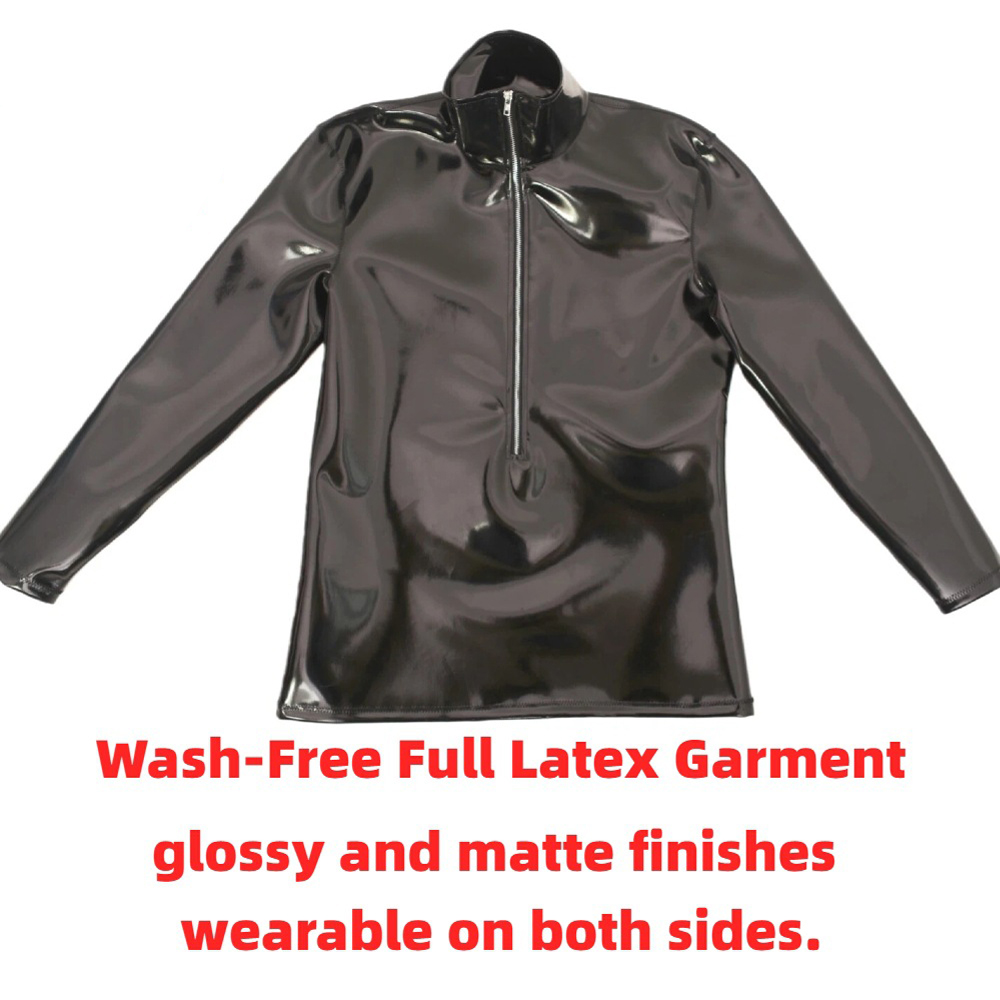 Men'S Fashion For Summer 2026 - Sexy masculino pvc brilhante manga longa