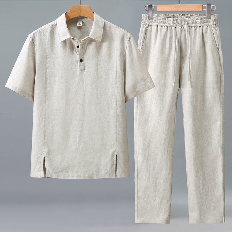 Men'S Fashion Plus - Conjunto de Camiseta de Manga Longa