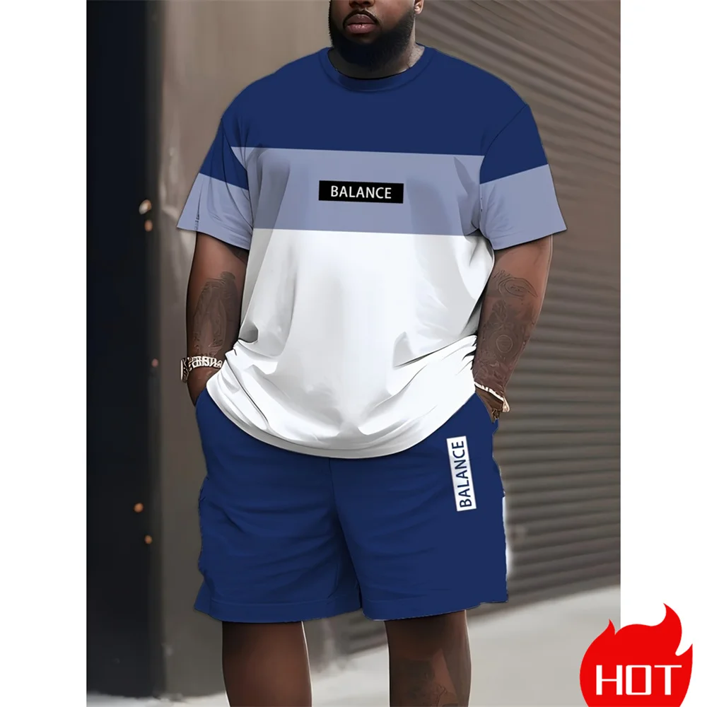 Men'S Fashion Plus - Conjunto de camiseta e bermuda masculina