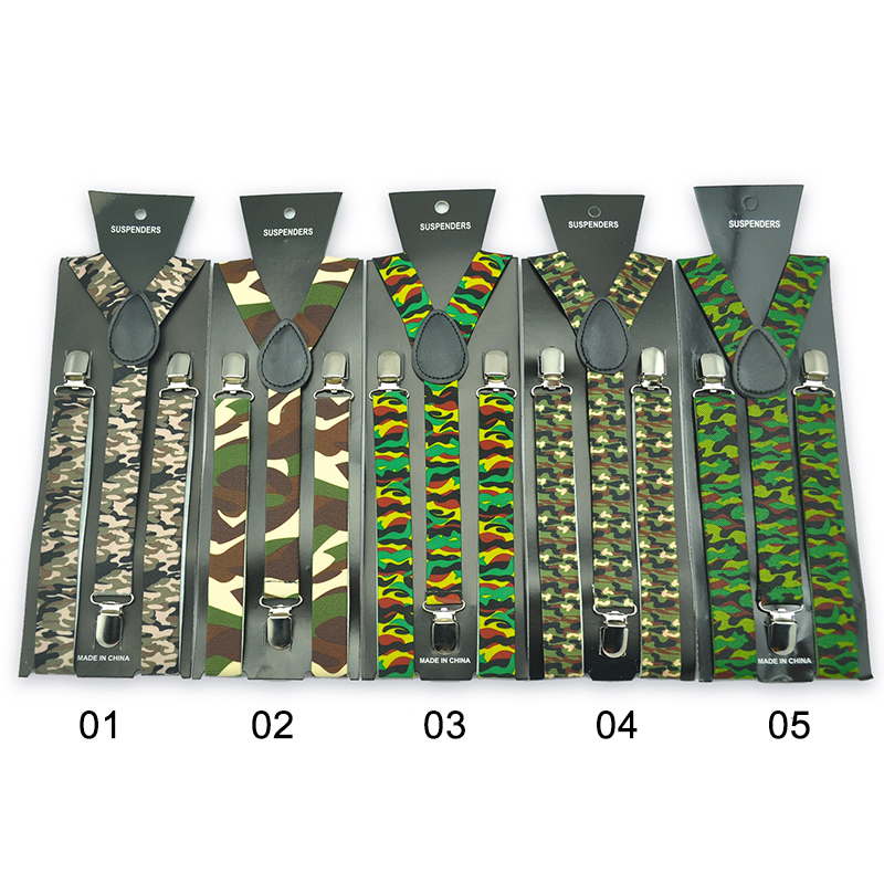 Suspenders Clip Men - 2.5cm moda novo 7 clássico exército