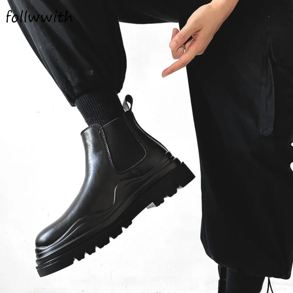 Botas Chelsea de Couro Preto p - Men Fashion Kids avaliação e preço