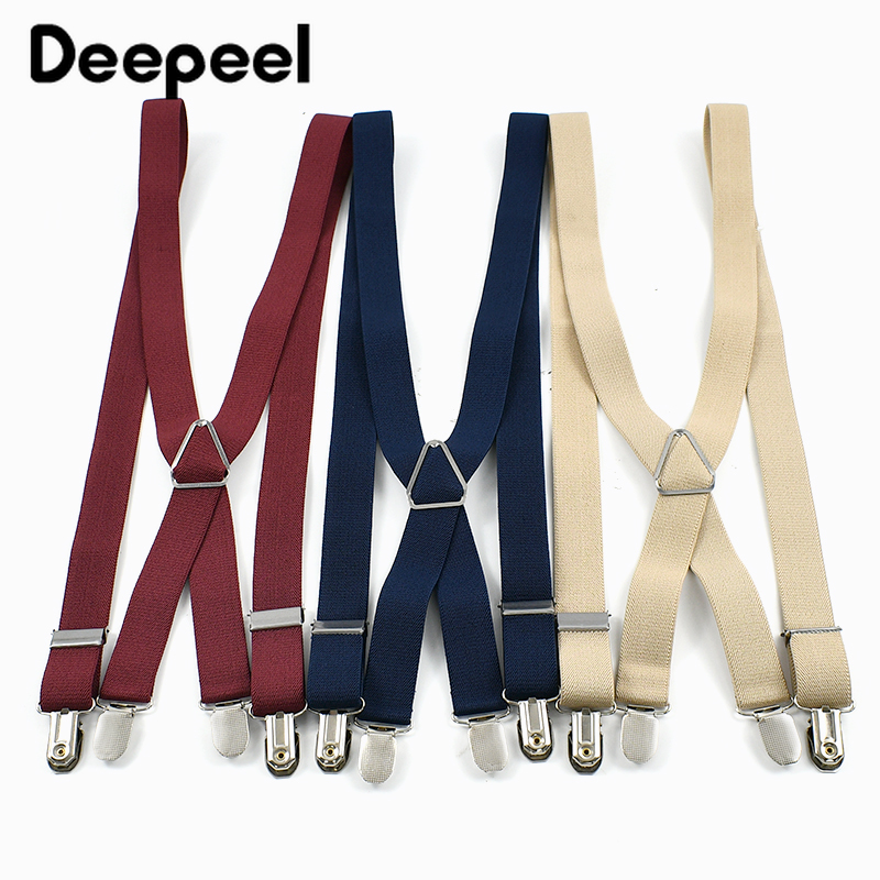 Deepeel 2.5*100cm suspensórios - Suspenders Clip Men avaliação e preço