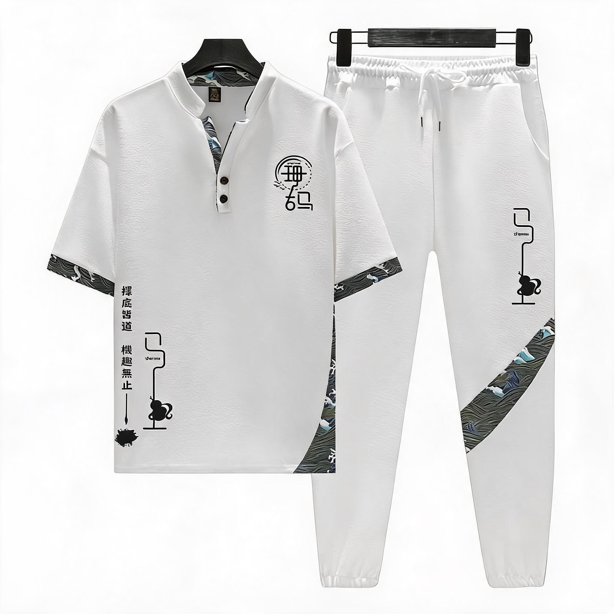 Conjunto de Camiseta de Manga  - Men'S Fashion Plus avaliação e preço