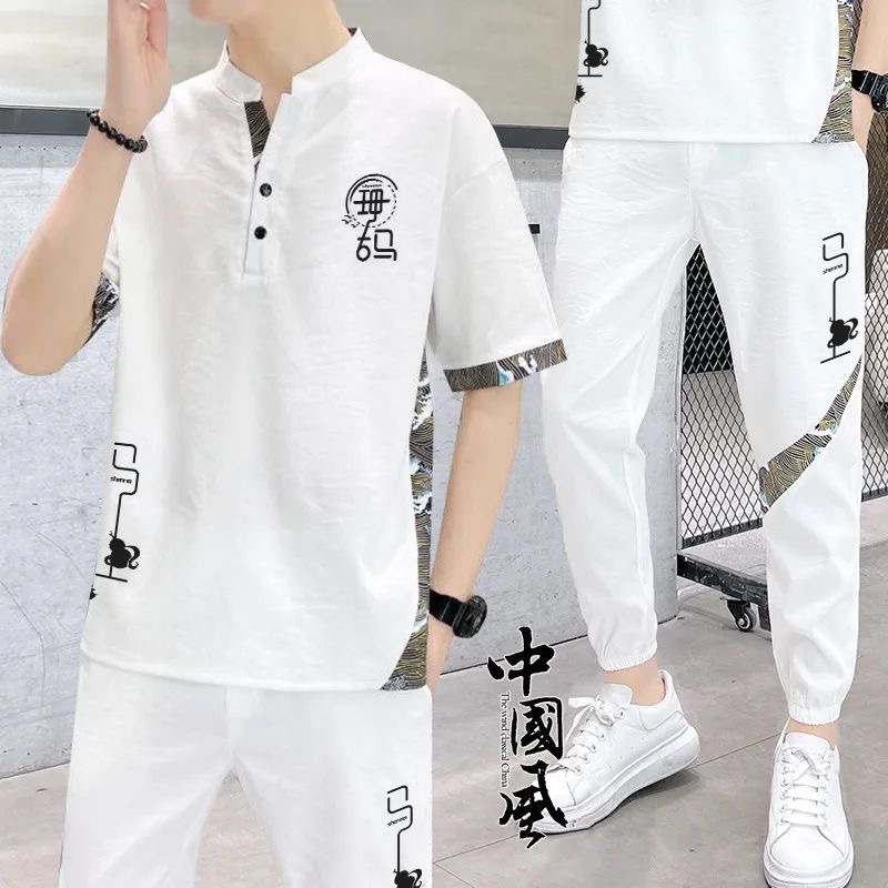 Conjunto de Camiseta de Manga  - Men'S Fashion Plus avaliação e preço